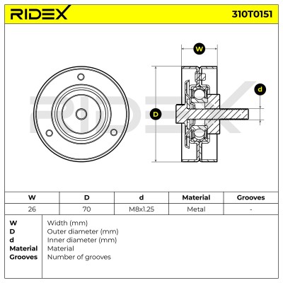 Spannarm Keilrippenriemen RIDEX 310T0151 310T0151 - foto 6