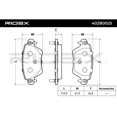 Bremsbeläge Satz RIDEX 402B0025 402B0025 - foto 4