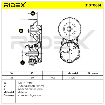 Spannarm Keilrippenriemen RIDEX 310T0661 310T0661 - foto 6