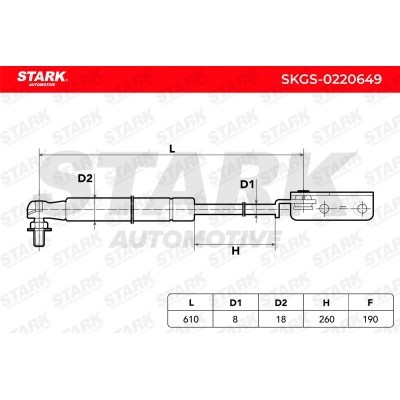 Gasfeder, Koffer-/Laderaum Stark SKGS-0220649 SKGS-0220649 - foto 5