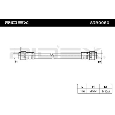 Bremsschlauch RIDEX 83B0080 83B0080 - foto 4