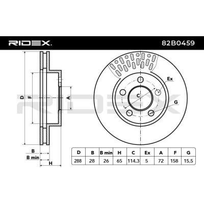 Bremsscheibe RIDEX 82B0459 82B0459 - foto 5