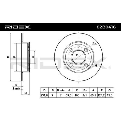 Bremsscheibe RIDEX 82B0416 82B0416 - foto 6