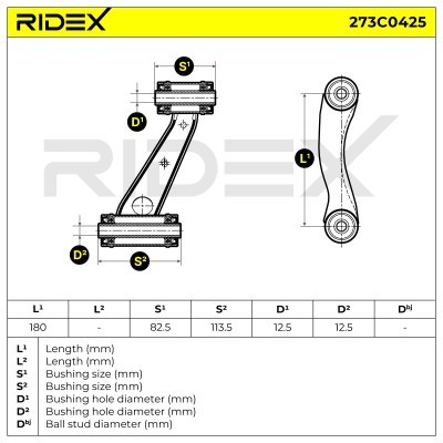 Querlenker RIDEX 273C0425 273C0425 - foto 8