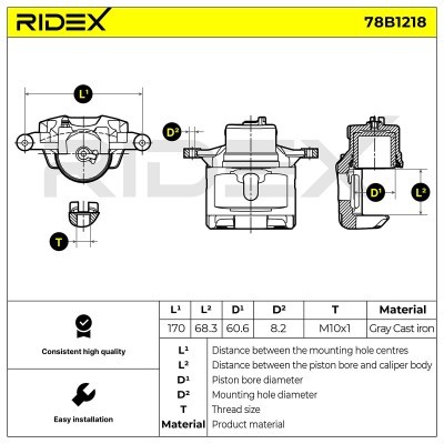 Bremssattel RIDEX 78B1218 78B1218 - foto 6