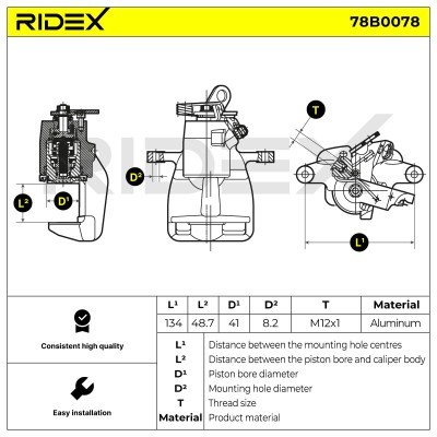 Bremssattel RIDEX 78B0078 78B0078 - foto 5