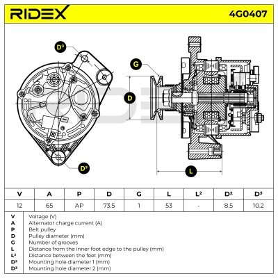 Generator RIDEX 4G0407 4G0407 - foto 7