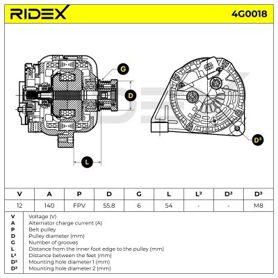 Generator RIDEX 4G0018 4G0018 - foto 5