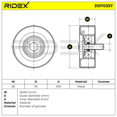 Spannarm Keilrippenriemen RIDEX 310T0357 310T0357 - foto 6