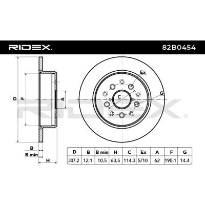 Bremsscheibe RIDEX 82B0454 82B0454 - foto 4