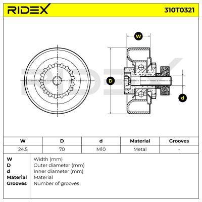 Spannarm Keilrippenriemen RIDEX 310T0321 310T0321 - foto 6