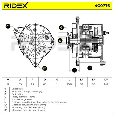 Generator RIDEX 4G0776 4G0776 - foto 5