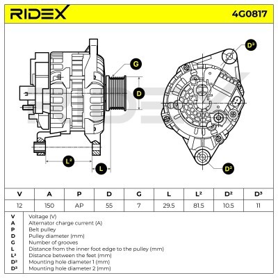 Generator RIDEX 4G0817 4G0817 - foto 6