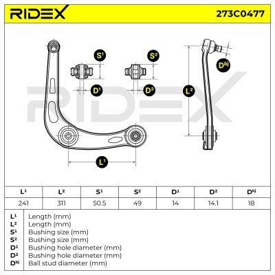 Querlenker RIDEX 273C0477 273C0477 - foto 8