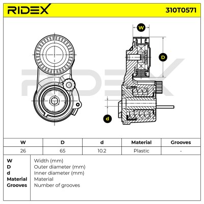 Spannarm Keilrippenriemen RIDEX 310T0571 310T0571 - foto 6