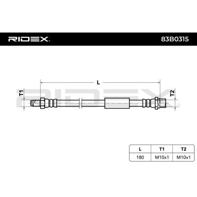 Bremsschlauch RIDEX 83B0315 83B0315 - foto 3