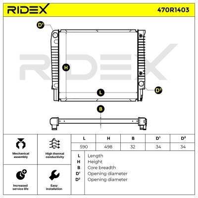 Kühler, Motorkühlung RIDEX 470R1403 470R1403 - foto 5