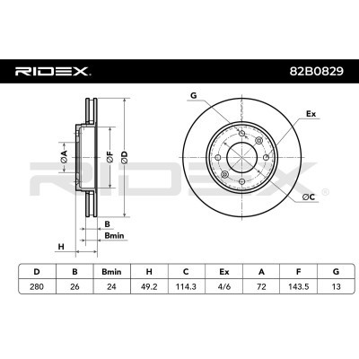Bremsscheibe RIDEX 82B0829 82B0829 - foto 6