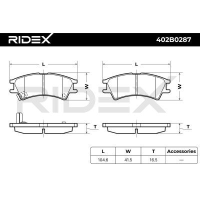 Bremsbeläge Satz RIDEX 402B0287 402B0287 - foto 9
