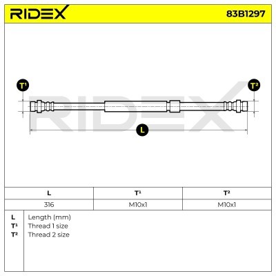 Bremsschlauch RIDEX 83B1297 83B1297 - foto 5
