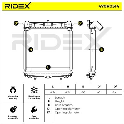 Kühler, Motorkühlung RIDEX 470R0514 470R0514 - foto 5
