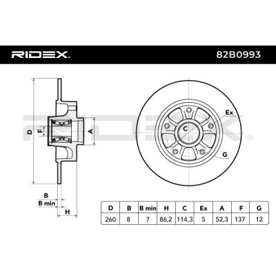 Bremsscheibe RIDEX 82B0993 82B0993 - foto 4