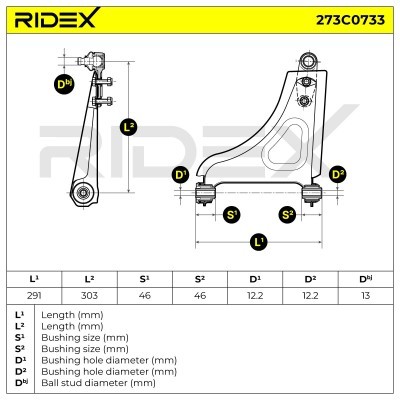 Querlenker RIDEX 273C0733 273C0733 - foto 7