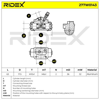 Radbremszylinder RIDEX 277W0143 277W0143 - foto 6