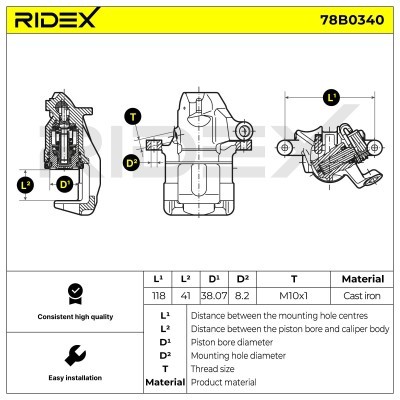Bremssattel RIDEX 78B0340 78B0340 - foto 5
