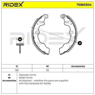 Bremsbeläge Satz RIDEX 70B0304 70B0304 - foto 5