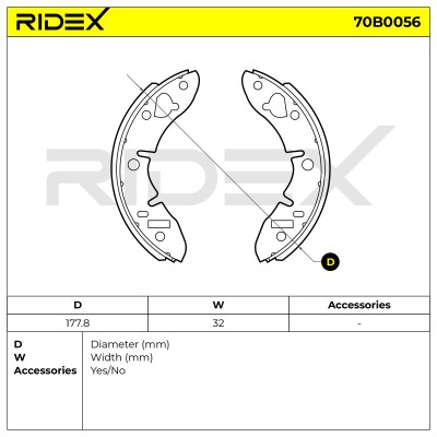 Bremsbeläge Satz RIDEX 70B0056 70B0056 - foto 6