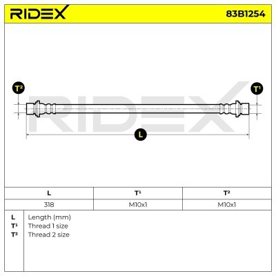 Bremsschlauch RIDEX 83B1254 83B1254 - foto 5