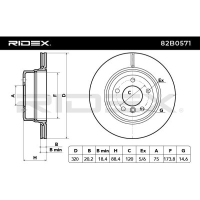 Bremsscheibe RIDEX 82B0571 82B0571 - foto 6