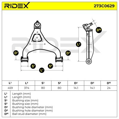 Querlenker RIDEX 273C0629 273C0629 - foto 7