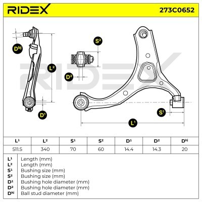 Querlenker RIDEX 273C0652 273C0652 - foto 7