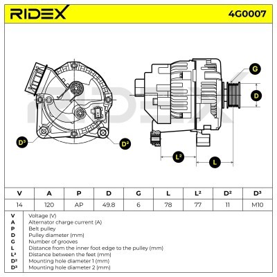 Generator RIDEX 4G0007 4G0007 - foto 7