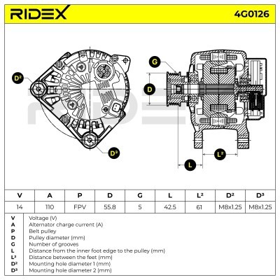 Generator RIDEX 4G0126 4G0126 - foto 5