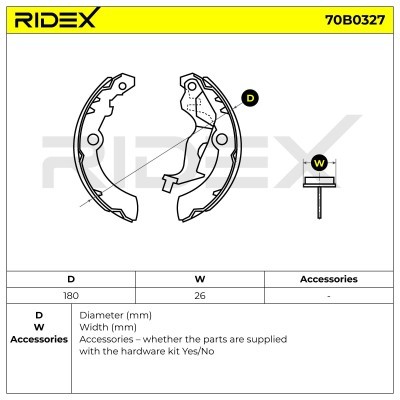Bremsbeläge Satz RIDEX 70B0327 70B0327 - foto 5