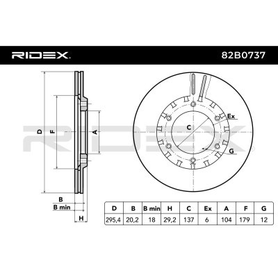 Bremsscheibe RIDEX 82B0737 82B0737 - foto 3