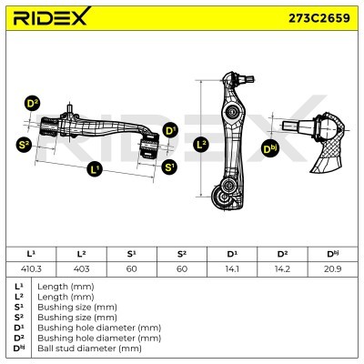 Querlenker RIDEX 273C2659 273C2659 - foto 8