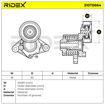 Spannarm Keilrippenriemen RIDEX 310T0664 310T0664 - foto 6