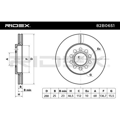 Bremsscheibe RIDEX 82B0651 82B0651 - foto 3