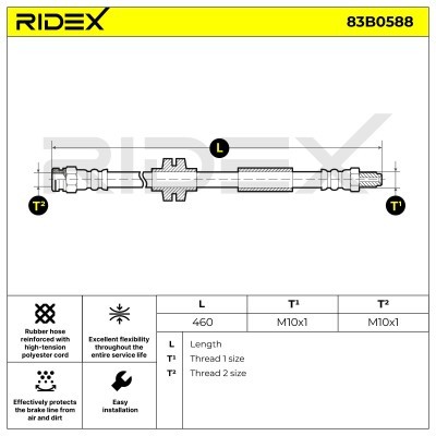 Bremsschlauch RIDEX 83B0588 83B0588 - foto 7