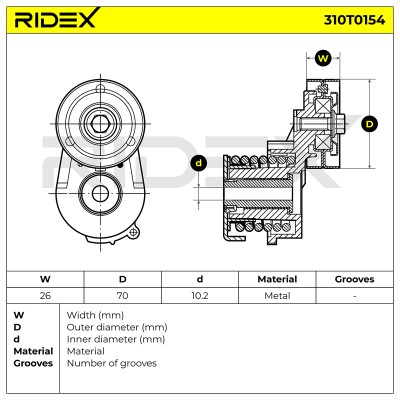 Spannarm Keilrippenriemen RIDEX 310T0154 310T0154 - foto 6