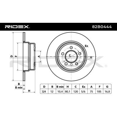 Bremsscheibe RIDEX 82B0444 82B0444 - foto 7