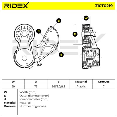 Spannarm Keilrippenriemen RIDEX 310T0219 310T0219 - foto 6
