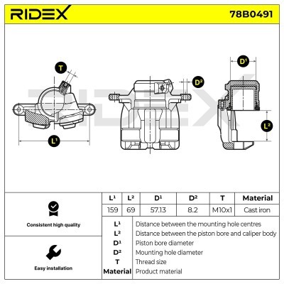 Bremssattel RIDEX 78B0576 78B0576 - foto 6