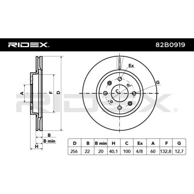 Bremsscheibe RIDEX 82B0919 82B0919 - foto 6