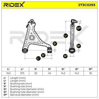 Querlenker RIDEX 273C0293 273C0293 - foto 7