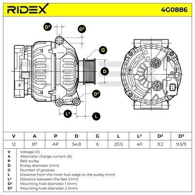Generator RIDEX 4G0886 4G0886 - foto 7